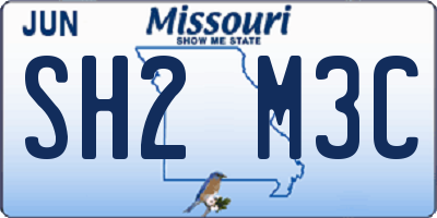 MO license plate SH2M3C