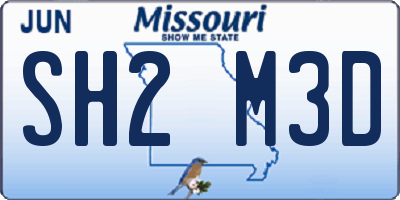 MO license plate SH2M3D