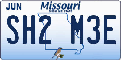 MO license plate SH2M3E
