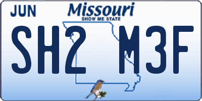 MO license plate SH2M3F