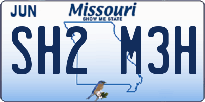 MO license plate SH2M3H