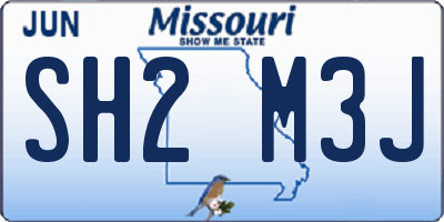 MO license plate SH2M3J