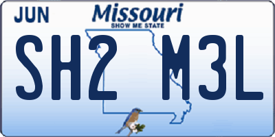 MO license plate SH2M3L