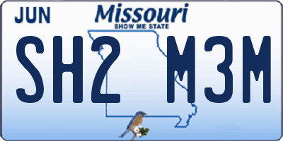 MO license plate SH2M3M