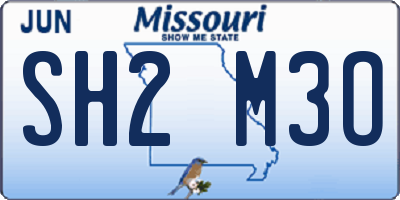MO license plate SH2M3O