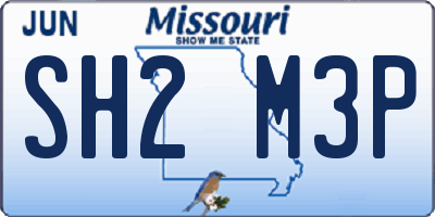 MO license plate SH2M3P