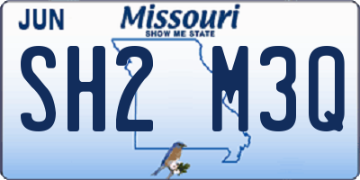 MO license plate SH2M3Q