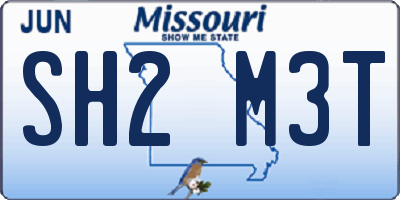 MO license plate SH2M3T
