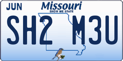 MO license plate SH2M3U