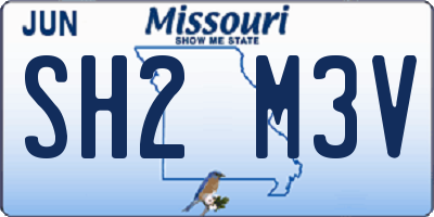 MO license plate SH2M3V