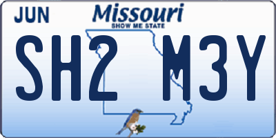 MO license plate SH2M3Y