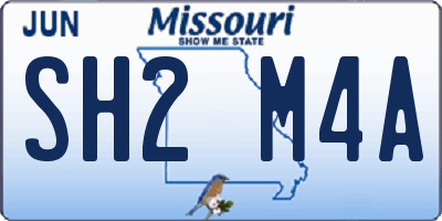 MO license plate SH2M4A