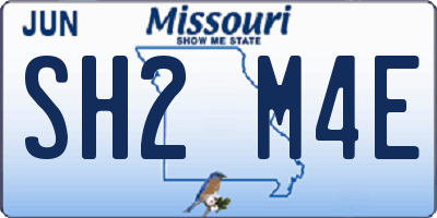 MO license plate SH2M4E