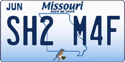 MO license plate SH2M4F