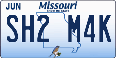 MO license plate SH2M4K