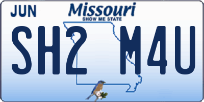 MO license plate SH2M4U