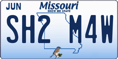 MO license plate SH2M4W