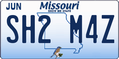 MO license plate SH2M4Z