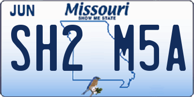 MO license plate SH2M5A