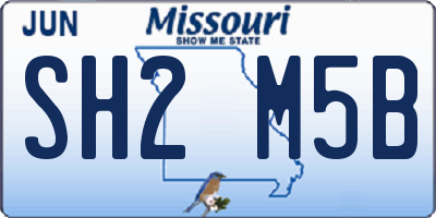 MO license plate SH2M5B