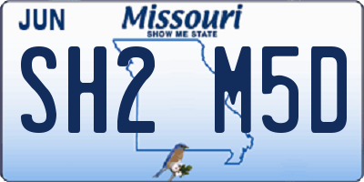 MO license plate SH2M5D