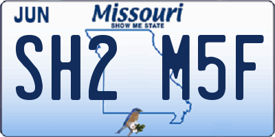 MO license plate SH2M5F
