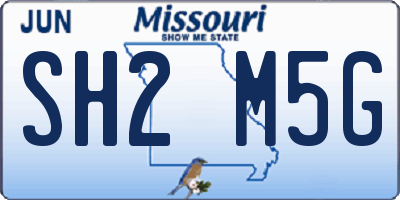 MO license plate SH2M5G