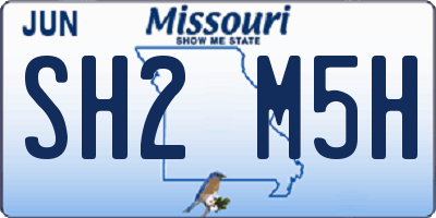 MO license plate SH2M5H