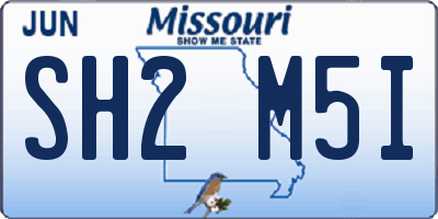 MO license plate SH2M5I