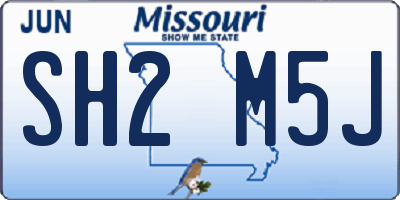 MO license plate SH2M5J