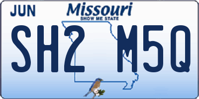 MO license plate SH2M5Q