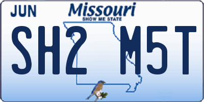 MO license plate SH2M5T