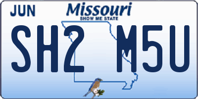 MO license plate SH2M5U