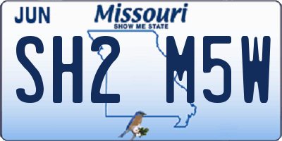 MO license plate SH2M5W
