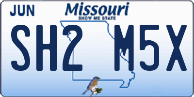 MO license plate SH2M5X