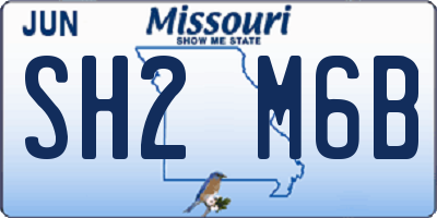MO license plate SH2M6B