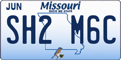 MO license plate SH2M6C