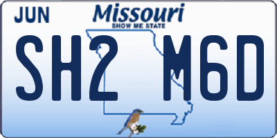 MO license plate SH2M6D