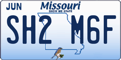 MO license plate SH2M6F