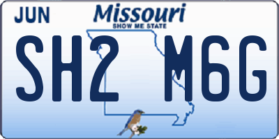 MO license plate SH2M6G