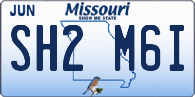 MO license plate SH2M6I