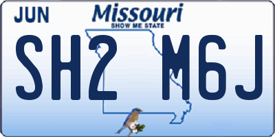 MO license plate SH2M6J