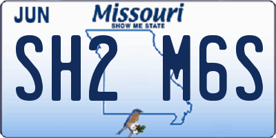 MO license plate SH2M6S