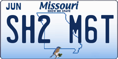 MO license plate SH2M6T