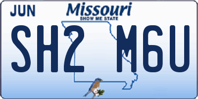 MO license plate SH2M6U