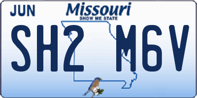 MO license plate SH2M6V