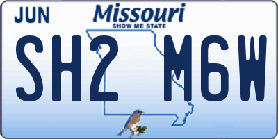 MO license plate SH2M6W