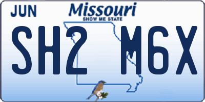 MO license plate SH2M6X