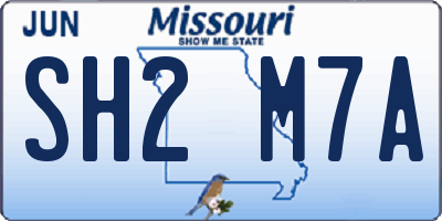 MO license plate SH2M7A