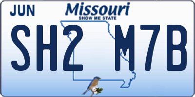 MO license plate SH2M7B